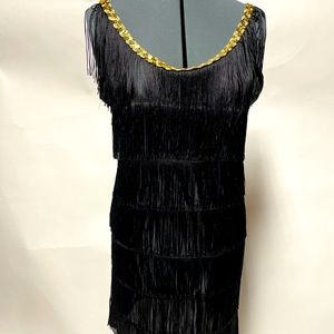 Black and Gold Flapper Dress